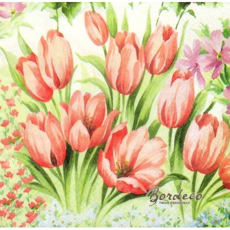 Serwetka decoupage seria TETEaTETE łąka tulipanów 33x33cm